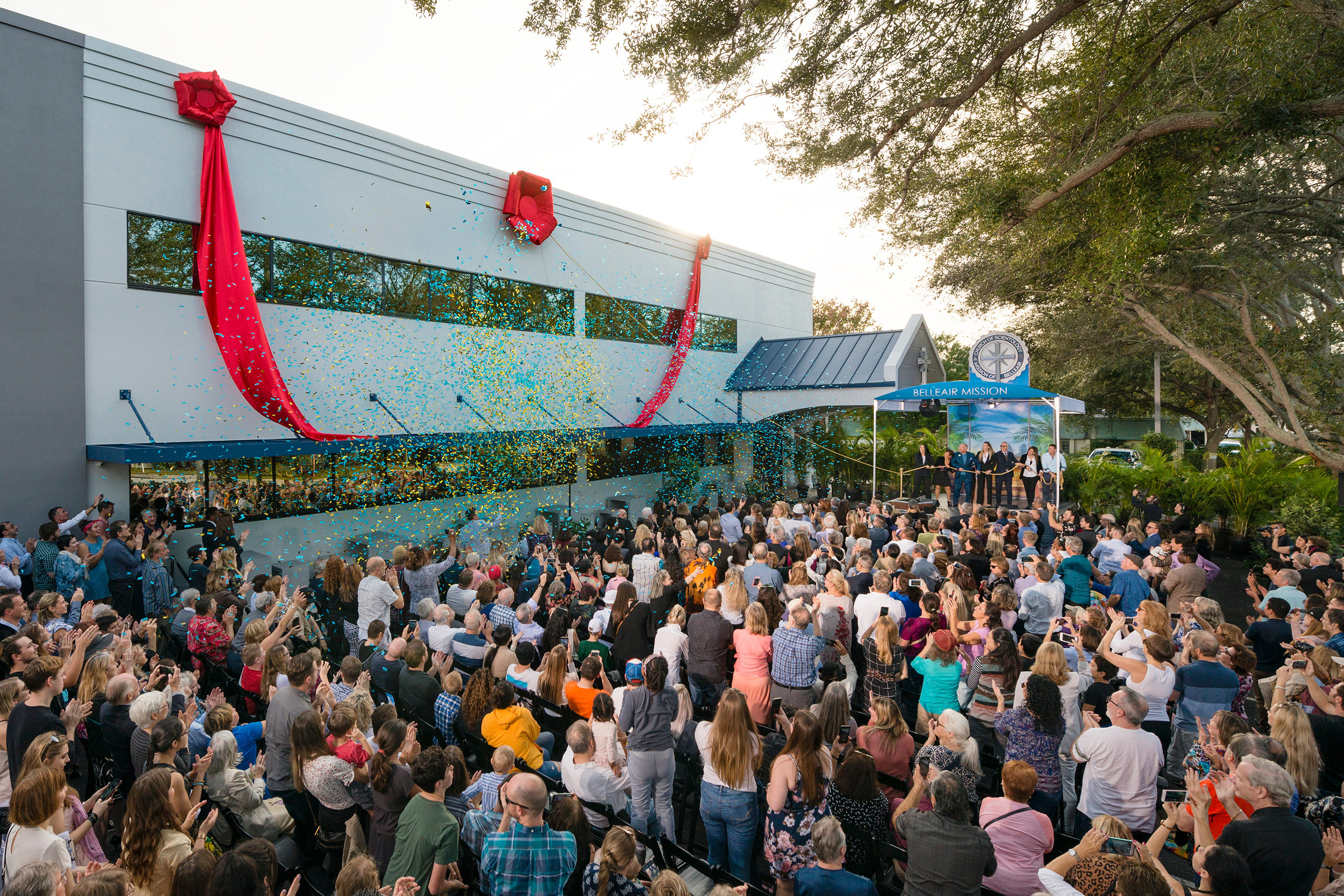 Scientology mission Belleair opening ribbon pull